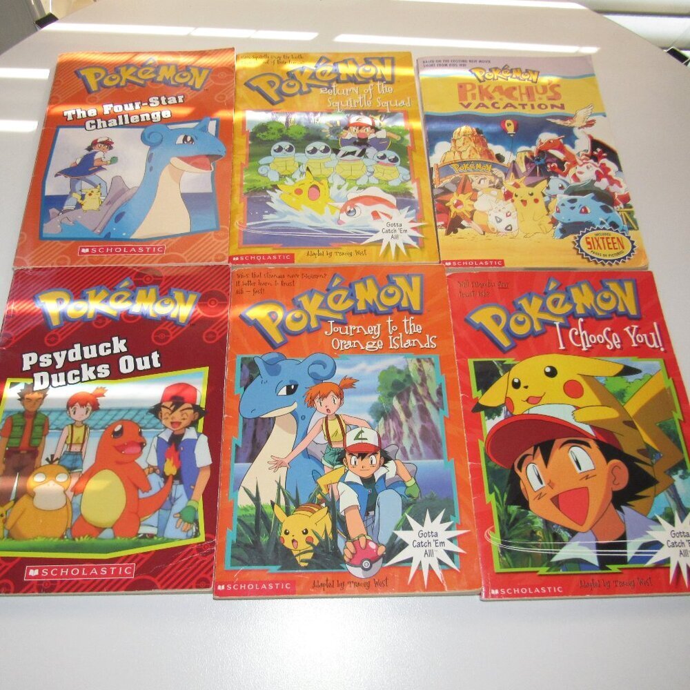 Lot of 6 Scholastic Pokémon Early Reader Chapter Books –The Four‑Star Challenge+